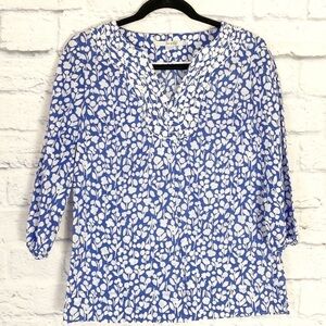 Boden blue floral cotton tunic top 6